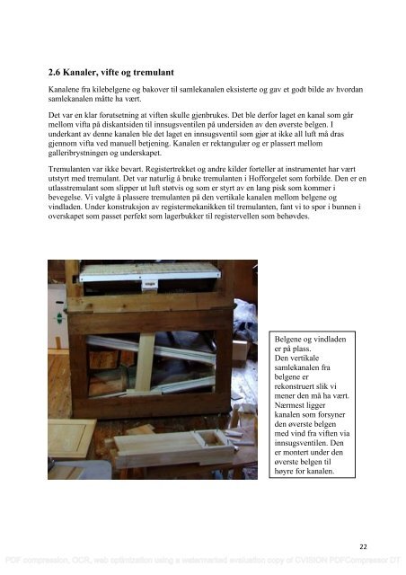 bønsnes kirkes orgel rapport etter restaurering - Br. Torkildsen ...