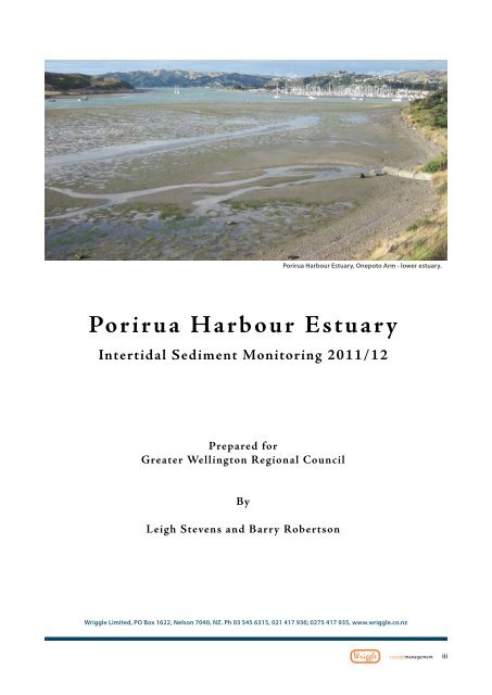 Porirua Harbour: Intertidal Sediment Monitoring 2011/12 - Greater ...