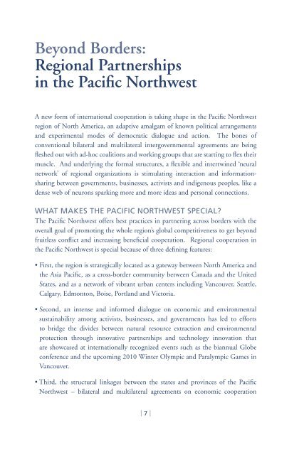 Beyond Borders: Regional Partnerships in the Pacific Northwest