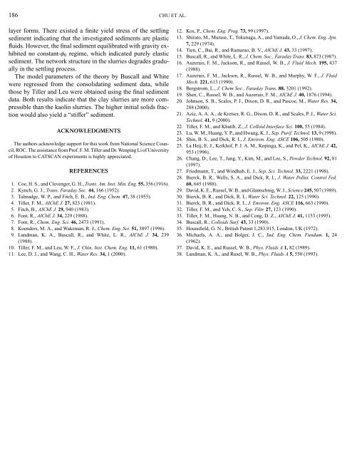 Batch Gravitational Sedimentation of Slurries