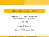 Sedimentation of small particles