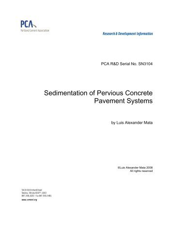 Sedimentation of Pervious Concrete Pavement Systems