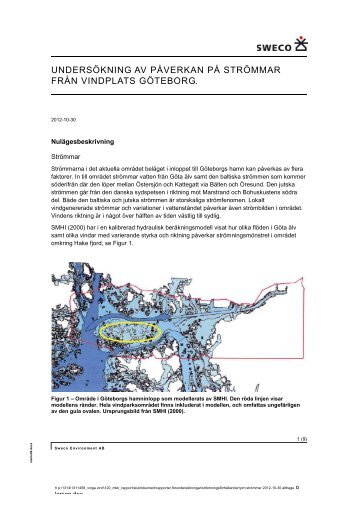 undersökning av påverkan på strömmar från vindplats göteborg.