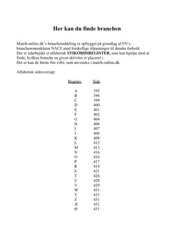 Hjælp til nace koder (PDF) - Match-online.dk