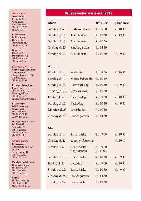 Bindslev-Sørig kirkeBlad - Bindslev-Sørig pastorat