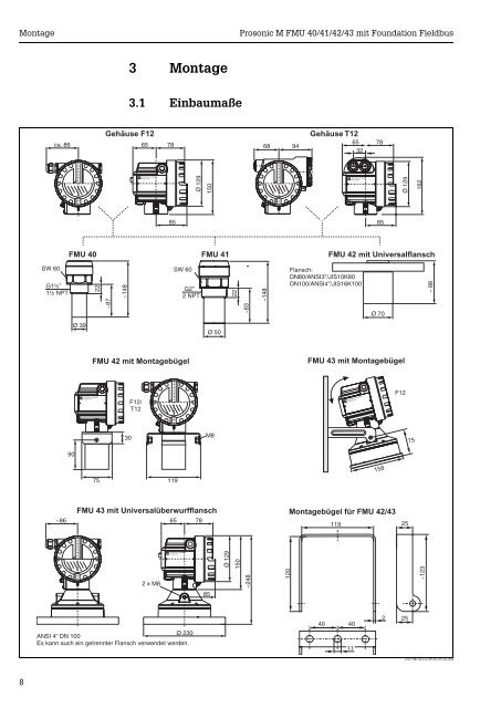 prosonic M FMU 40/41/42/43 mit Foundation Fieldbus Ultraschall ...