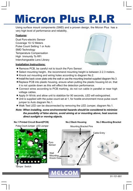 Micron Plus P.I.R - Eclats antivols