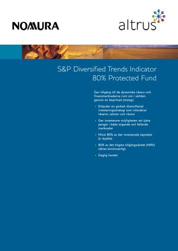 S&P Diversified Trends Indicator 80% Protected Fund - Avanza