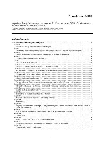 Nyhedsbrev fra AMA 3. kvartal 2005