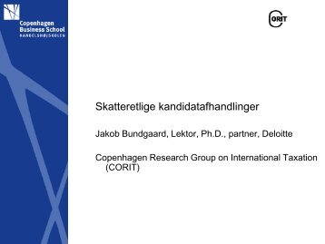 Skatteretlige kandidatafhandlinger - Corit Academic