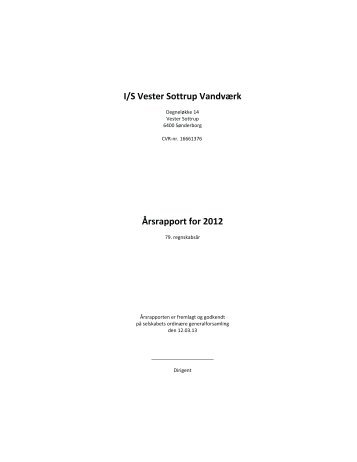 Dokument - I/S Vester Sottrup Vandværk