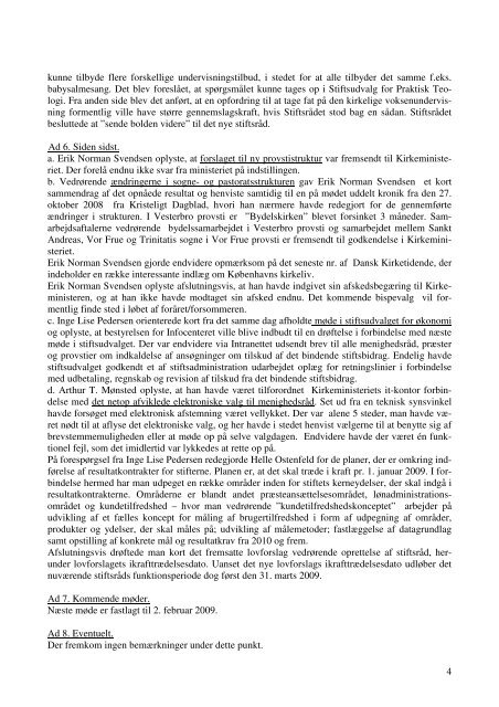 Referat af møde i stiftsrådet den 17. november - Kirken i København