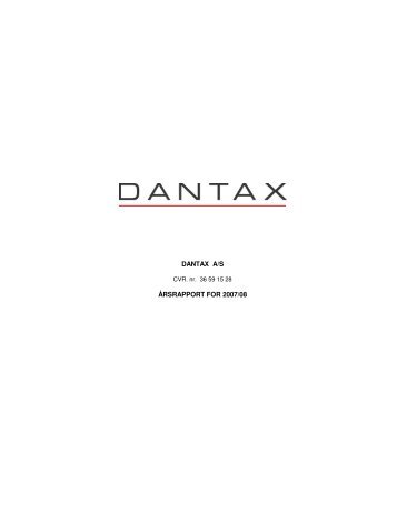 DANTAX A/S ÅRSRAPPORT FOR 2007/08