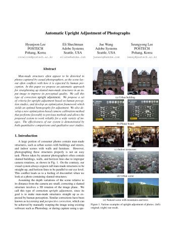 Automatic Upright Adjustment of Photographs - POSTECH ...