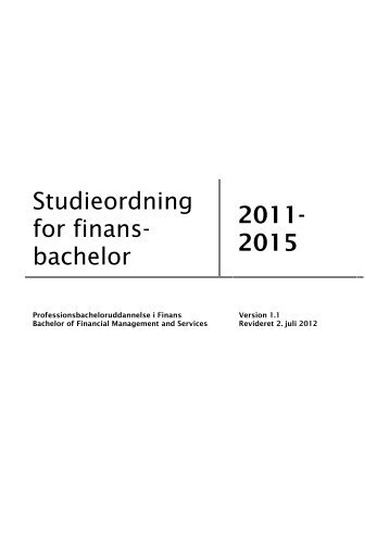 Studieordning for Finans-bachelor - Erhvervsakademi Aarhus