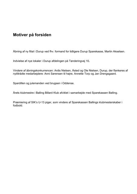 Sparekassen Balling Årsrapport 2011