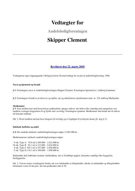 NYT: Hent som PDF HER - Andelsboligforeningen Skipper Clement