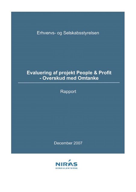 Evaluering af projekt People & Profit - Overskud ... - Samfundsansvar