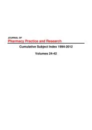 Subject Index 1994 - December 2012 - jppr