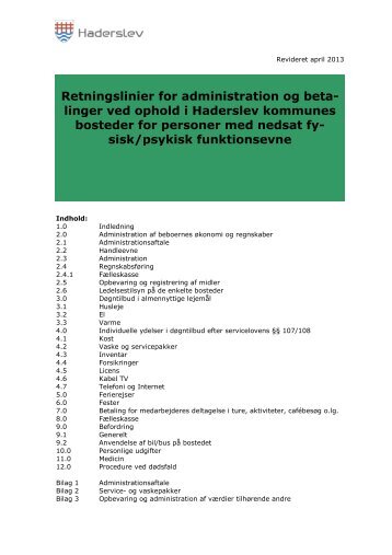 Retningslinier for administration og beta - Haderslev Bosteder ...