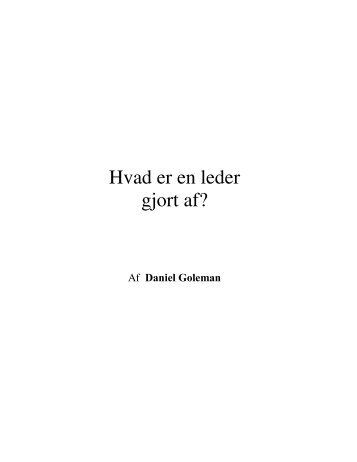 Hvad er en leder gjort af? - Alsted Consulting