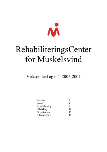 Virksomhedsplan 2005-2007 - RehabiliteringsCenter for Muskelsvind