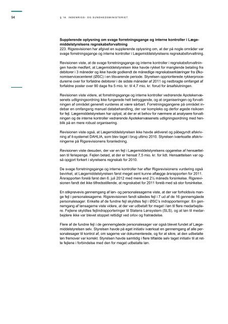 Hent beretningen her (pdf) - Rigsrevisionen