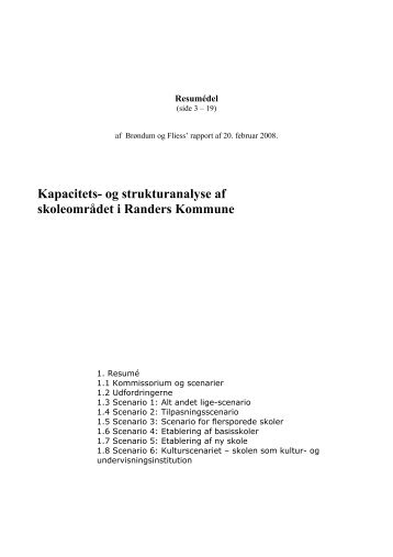 Kapacitets- og strukturanalyse af skoleområdet i Randers Kommune