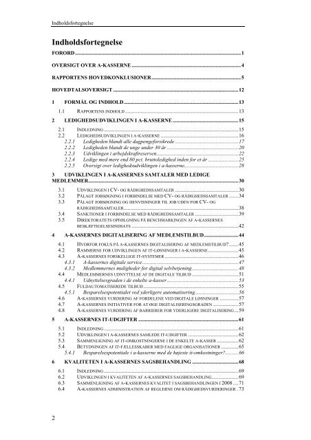 Benchmarking af arbejdsløshedskasserne 2009