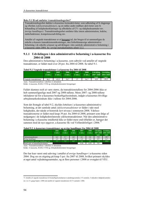 Benchmarking af arbejdsløshedskasserne 2009