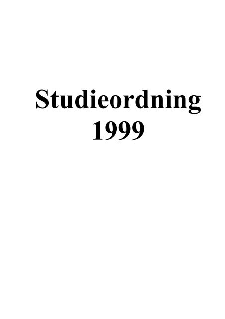 Studieordning 1999