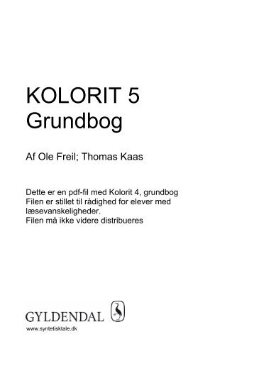 KOLORIT 5 Grundbog - Syntetisk tale