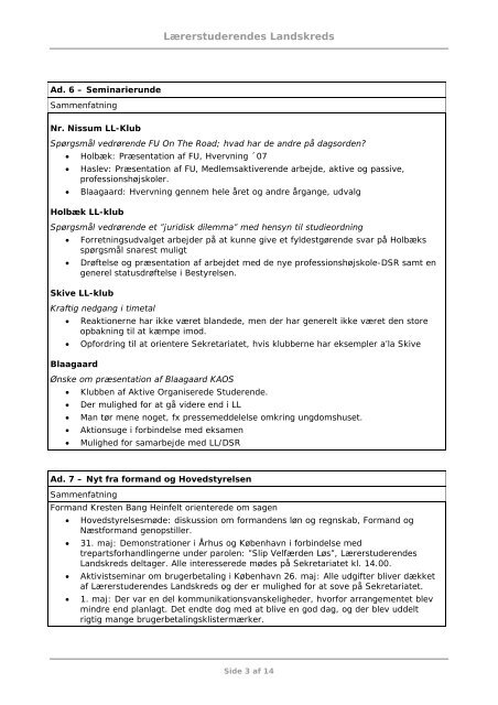 Referat - Lærerstuderendes Landskreds