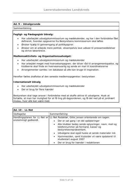 Referat - Lærerstuderendes Landskreds