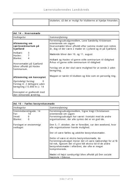 Referat - Lærerstuderendes Landskreds