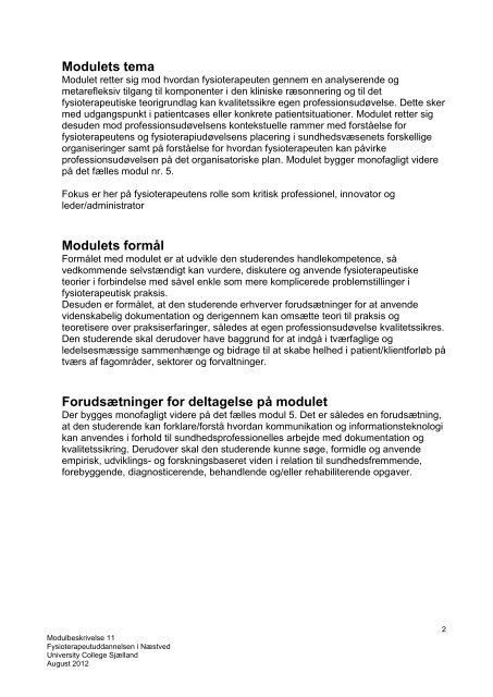 Download modulbeskrivelsen - University College Sjælland