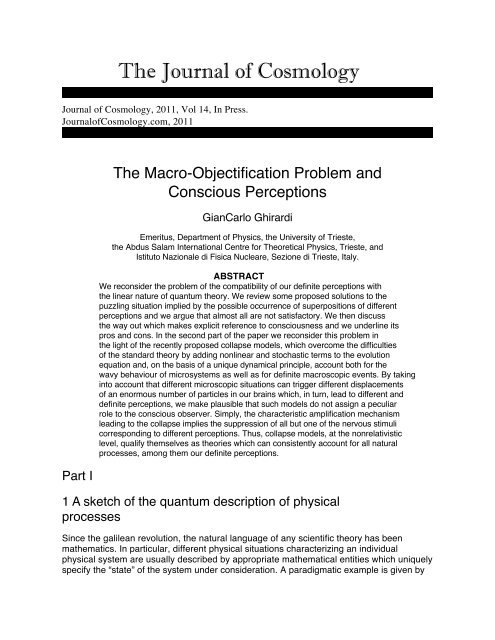 The Macro-Objectification Problem and Conscious Perceptions