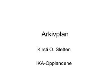 Innholdet i arkivplan