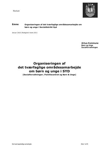 Organiseringen af det tværfaglige områdesamarbejde om børn og ...