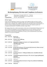 Rechnungslegung, Revision und Compliance im Konzern - IFBC