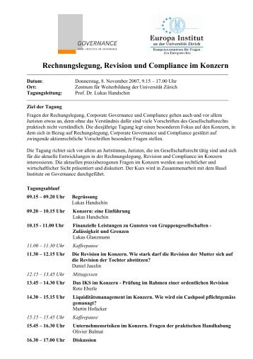 Rechnungslegung, Revision und Compliance im Konzern - IFBC