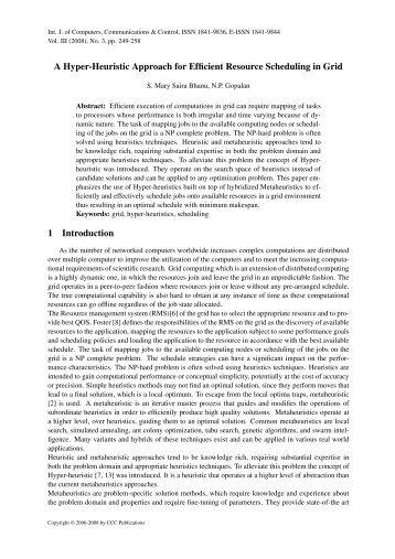 A Hyper-Heuristic Approach for Efficient Resource Scheduling in ...