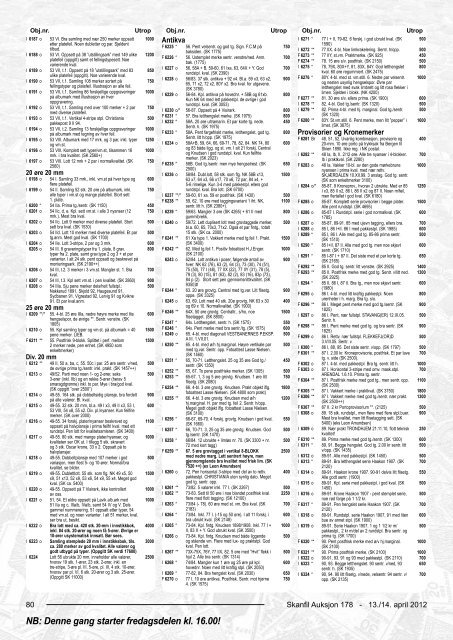 Budseddel Auksjon nr. 178, fredag 13.april kl. 16.00 og ... - Skanfil