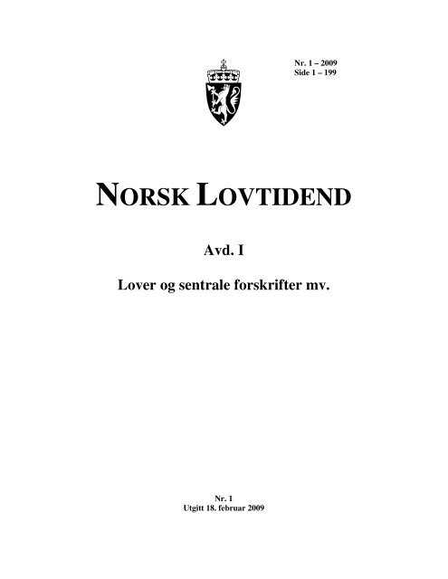 Norsk Lovtidend Lovdata