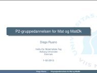 P2-gruppedannelsen for Mat og MatØk - Aalborg Universitet