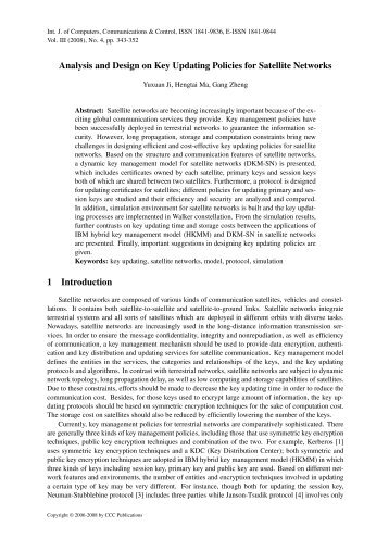 Analysis and Design on Key Updating Policies for Satellite Networks ...