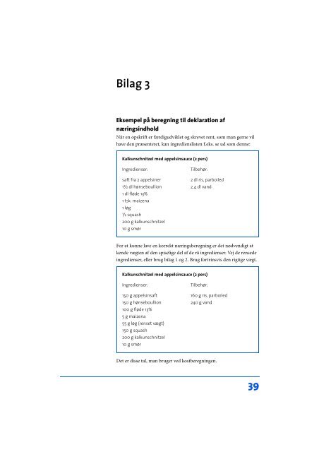 Vejledning til næringsdeklaration af opskrifter - Noeglehullet.dk