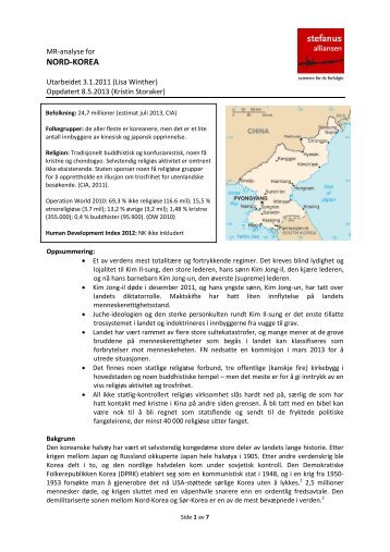 MR-analyse av Nord-Korea