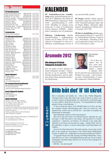 Dansk Folkeblad nr. 1 februar 2012 - Dansk Folkeparti