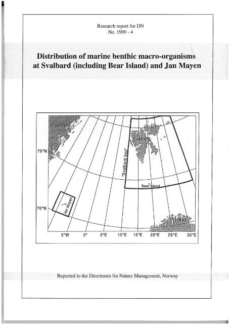 Distribution of marine, benthic macro-organisms at Svalbard ...